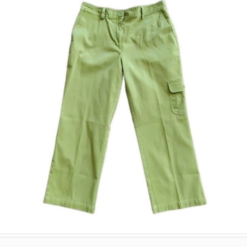 Charter Club Green Golf Collection Cropped Utility Cargo Pant Cotton 6
